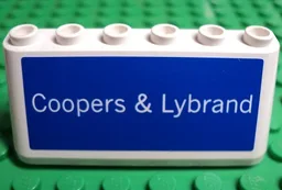 Windscreen 2 x 6 x 2 with 'Coopers & Lybrand' on Blue Background Pattern (Sticker) - Set 880002-2 (in Combination with Sets 3308 / 3309)