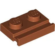 Plate Special 1 x 2 with Door Rail / Dark Orange