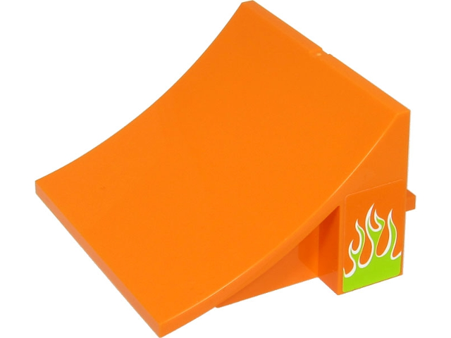 Lego Sports Stuntz Ramp with Lime Flames with White Outline Pattern on Both Sides (Stickers) - Set 60299