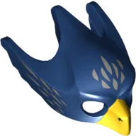 Mask Bird (Eagle) with Yellow Beak and Silver Feathers Print / Dark Blue