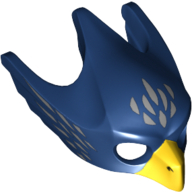 Lego Mask Bird (Eagle) with Yellow Beak and Silver Feathers Print / Dark Blue