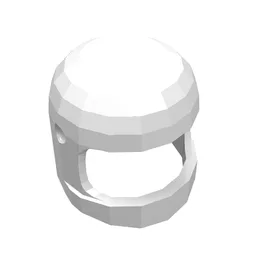 Helmet Classic with Thick Chin Guard and Visor Dimples / White