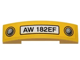 Slope, Curved 4 x 1 x 2/3 Double with 'AW 182EF' and Headlights Pattern (Sticker) - Set 40196