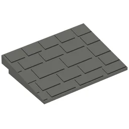 Brick Sloped 10° 6 x 8 with Shingled Roof Print / Dark Gray