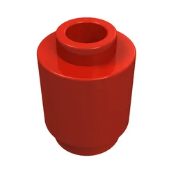 Brick Round 1 x 1 Open Stud / Red