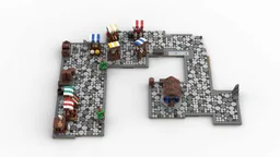 H07 Market and Coutyards with well for my medieval castle