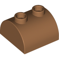 Lego Brick Curved 2 x 2, Two Top Studs / Medium Nougat
