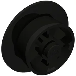 Train Wheel Spoked for Motor / Black