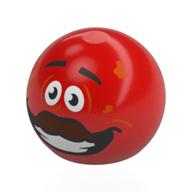 Lego Technic Ball Joint, Face, Black Eyebrows, White Eyes, Reddish Brown Moustache, Smile print