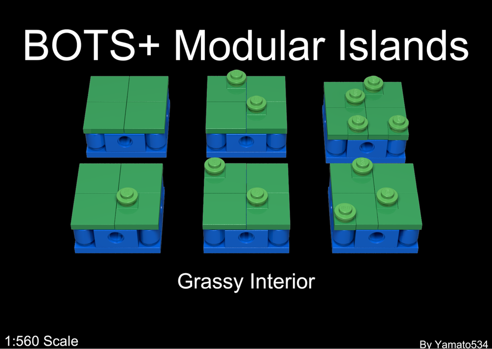 Lego 1:560 scale BOTS+ Modular islands: Grassy Interior