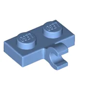 Plate Special 1 x 2 with Clip Horizontal on Side / Medium Blue