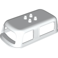 Lego Duplo Car Body, Camper / Caravan Roof, 4 Top Studs / White
