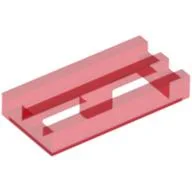 Tile Special 1 x 2 Grille with Bottom Groove / Trans-Red