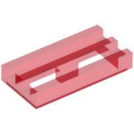 Lego Tile Special 1 x 2 Grille with Bottom Groove / Trans-Red