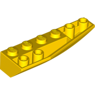 Lego Brick Wedged, Curved Inverted 6 x 2 Right / Yellow