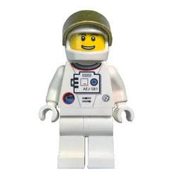 Astronaut - White Torso and Legs, Gold Visor, Male, Smile