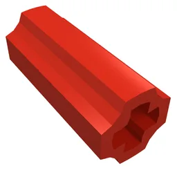 Technic Axle Connector Smooth [with x Hole + Orientation] / Red