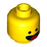 Minifig Head Benny, Smile with Tongue / Scared Print / Yellow