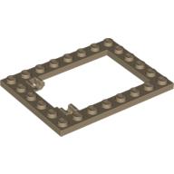 Lego Plate Special 6 x 8 Trap Door Frame Horizontal [Long Pin Holders] / Dark Tan