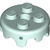 Lego Plate Special Round 2 x 2 with Melting Drops/Icing on Sides / Light Aqua