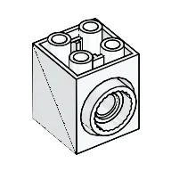 Brick Special 2 x 2 x 2 with Rotation Joint Socket and Rear Pin Hole / White