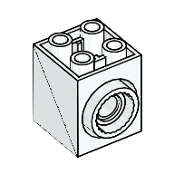 Lego Brick Special 2 x 2 x 2 with Rotation Joint Socket and Rear Pin Hole / White