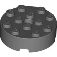 Brick Round 4 x 4 Centre Hole / Dark Bluish Gray