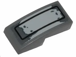Slope, Curved 2 x 1 x 2/3 with SW Droid Gunship Hull Plate and Peeling Paint Pattern (Sticker) - Set 75233