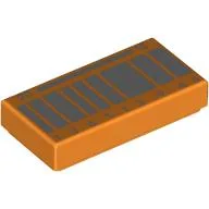 Tile 1 x 2 with Silver '20', '15', '136113966', Rectangles Print / Orange