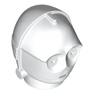 Minifig Head Special, Protocol Droid (C-3PO) [Plain] / White