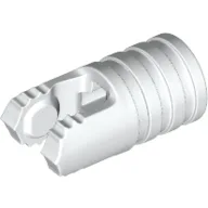 Hinge Cylinder 1 x 2 Locking with 2 Click Fingers and Axle Hole, 7 Teeth / White