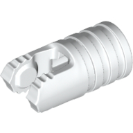 Lego Hinge Cylinder 1 x 2 Locking with 2 Click Fingers and Axle Hole, 7 Teeth / White