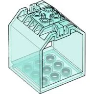 Container / Box, Open Ended 4 x 4 x 4 with 1 Hinge Finger Each End [Plain] / Trans-Light Blue