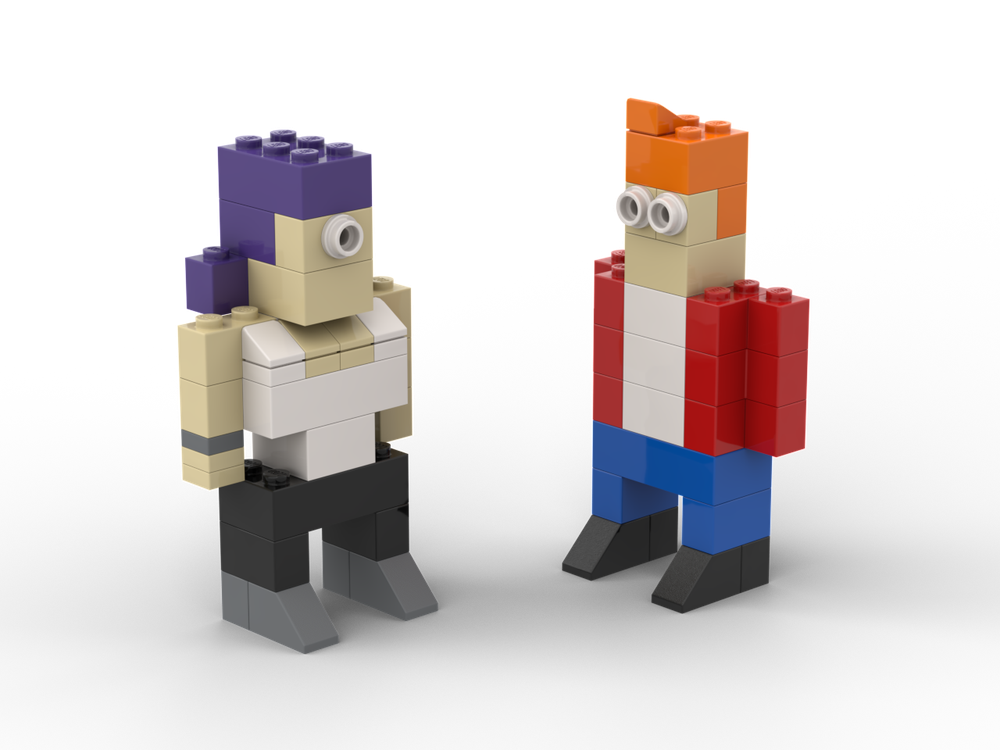 Lego Leela & Fry - Futurama - Season 7 Episode 1 "Rebirth"
