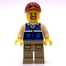 Man, Blue Vest, Dark Red Cap, Goatee Beard