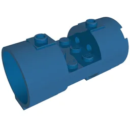Cylinder 3 x 6 x 2 2/3 Horizontal Solid Studs / Blue