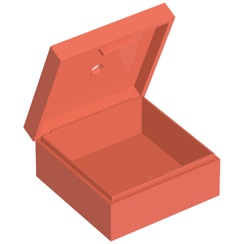 Lego Box 3.5 x 3.5 x 1.3 with Hinged Lid / Salmon
