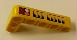 Technic, Liftarm, Modified Bent Thick L-Shape 3 x 5 with Taillights and Air Vents Pattern Model Left Side (Sticker) - Set 42006