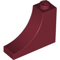 Brick Curved 1 x 3 x 2 Inverted [Inside Bow] / Dark Red