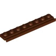 Plate Special 1 x 8 with Door Rail / Reddish Brown