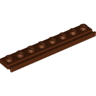 Lego Plate Special 1 x 8 with Door Rail / Reddish Brown