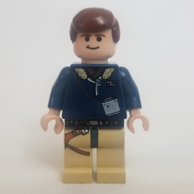 Lego Han Solo, Hoth Outfit, Dark Blue Jacket, Tan Legs
