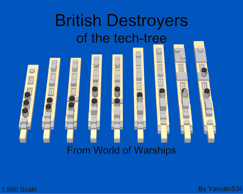 Lego 1:560 Scale UK WOWS destroyers