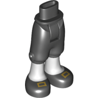 Lego Minidoll Hips and Cropped Trousers with White Legs and Black Shoes with Gold Buckles Print / Black