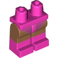 Lego Hips with Medium Nougat Legs and Dark Pink Boots Pattern with Swimsuit Print / Dark Pink
