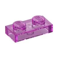 Plate 1 x 2 / Trans-Dark Pink