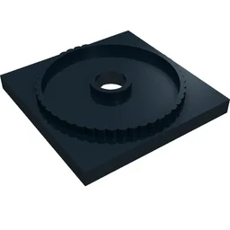 Turntable 4 x 4 Square Base, Locking / Black