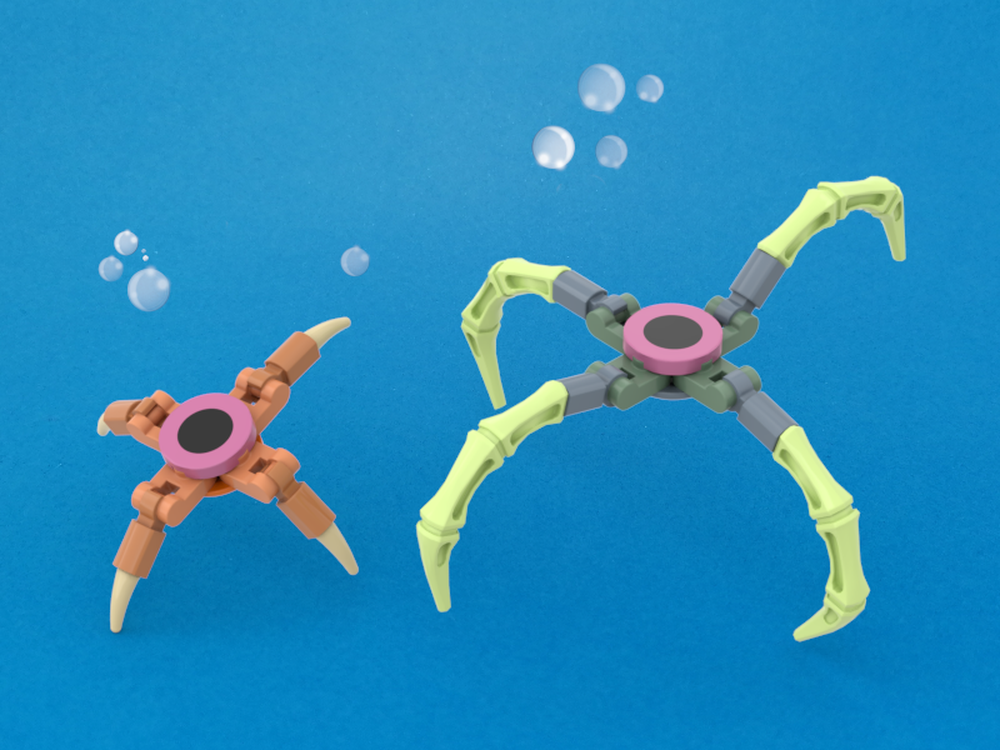 Lego Cave Crawler and Blood Crawler (Subnautica)
