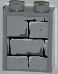 Brick 1 x 2 x 2 with Inside Stud Holder with Bricks Pattern (Sticker) - Set 4183