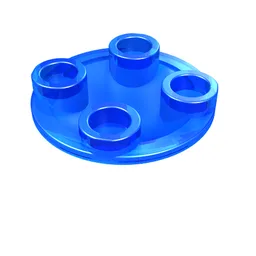 Plate Round 2 x 2 with Rounded Bottom [Boat Stud] / Trans-Dark Blue